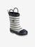 Baby Gummistiefel mit Anziehtrick marine gestreift 