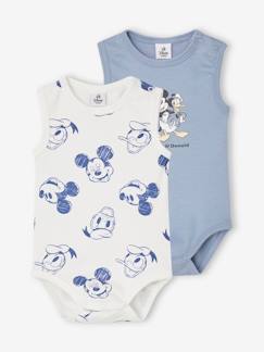 Lot de 2 bodies bébé sans manches Disney® Mickey et Donald