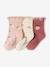Lot de 3 paires de chaussettes 'fleurs' bébé fille rose poudré 