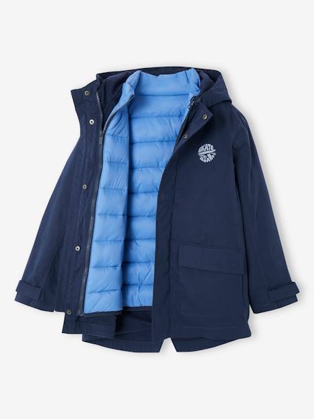 Jungen 3-in-1-Jacke mit Recycling-Polyester marine+salbeigrün 