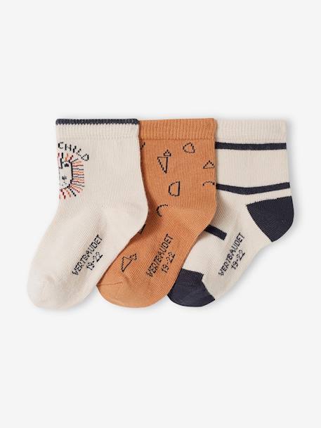 3er-Pack Jungen Baby Socken Oeko-Tex sandfarben 