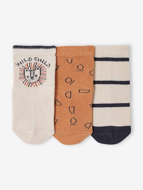 3er-Pack Jungen Baby Socken Oeko-Tex sandfarben 