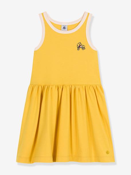 Ärmelloses Mädchen Kleid PETIT BATEAU gelb 