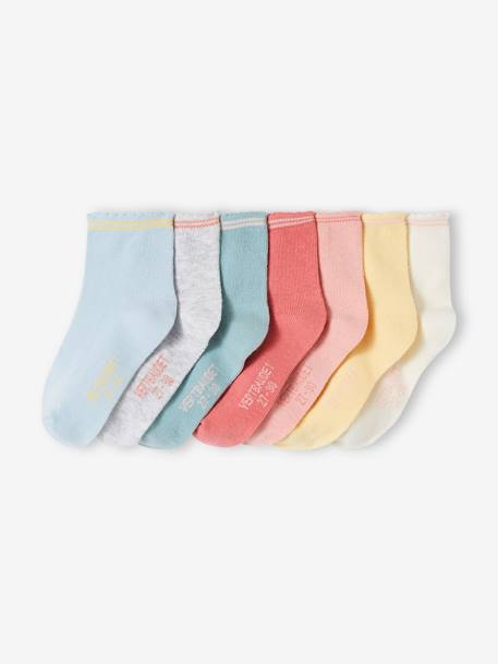 7er-Pack Mädchen Socken aprikose 