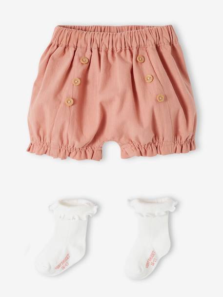 Mädchen Baby-Set: Shorts & Socken rosa 