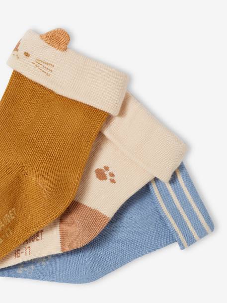3er-Pack Baby Socken mit Tieren Oeko-Tex graublau 
