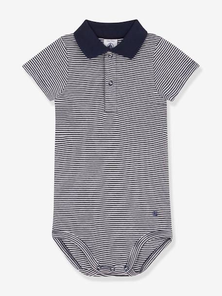 Body manches courtes ouverture polo PETIT BATEAU bleu 