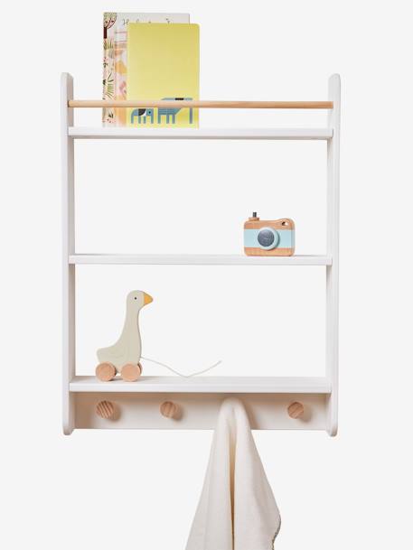 Kinderzimmer Bücherregal mit Garderobe KONFETTI weiß 