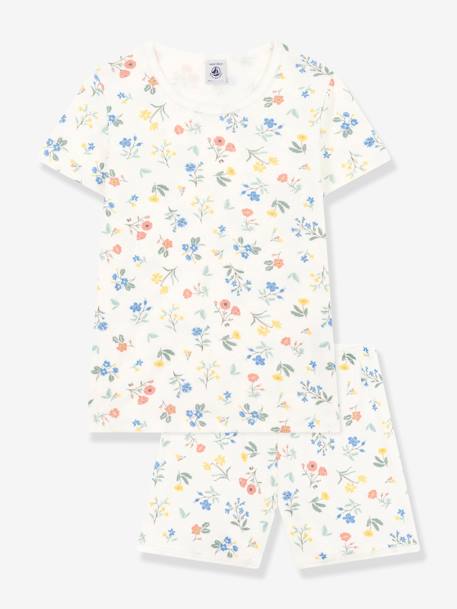 Mädchen Sommer-Schlafanzug PETIT BATEAU weiß bedruckt 