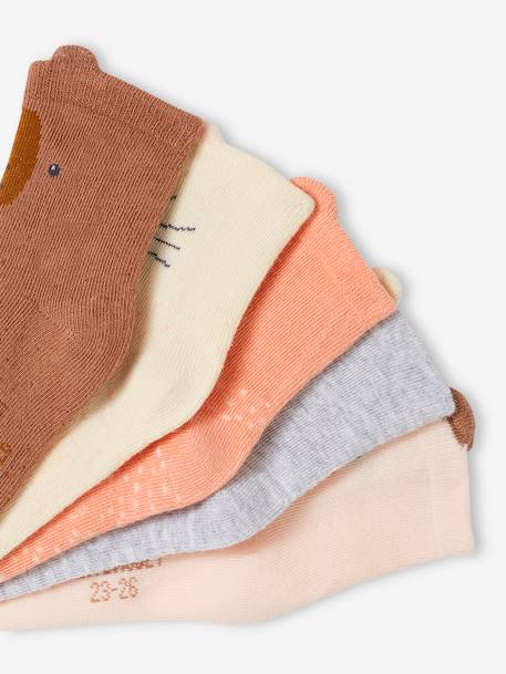 5er-Pack Baby Socken mit Tieren Oeko-Tex rosa 