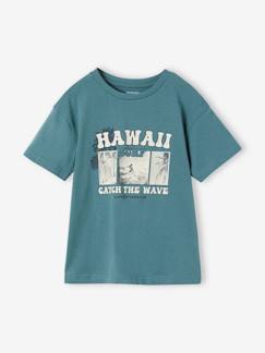 Junge-T-Shirt, Poloshirt, Unterziehpulli-T-Shirt-Jungen T-Shirt mit Fotoprint, Recycling-Baumwolle