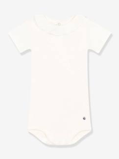 Baby-Baby Kurzarm-Body mit Kragen PETIT BATEAU, Bio-Baumwolle