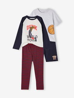 Lot pyjama + pyjashort basket garçon
