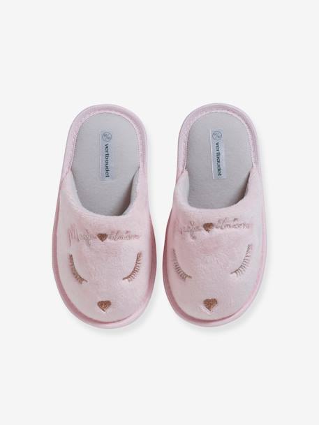 Chaussons mules enfant licorne rose 