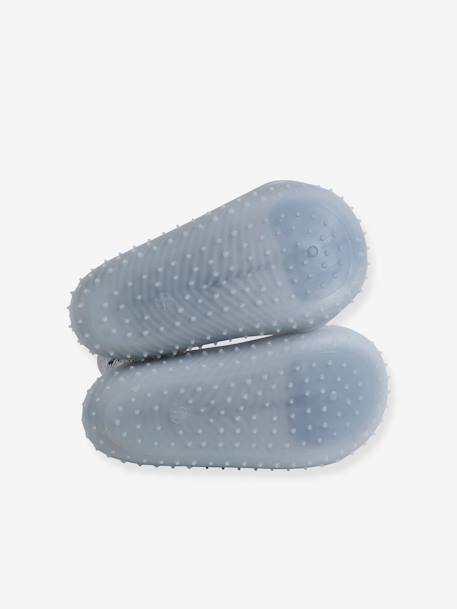 Chaussons-chaussettes enfant antidérapants bleu grisé 