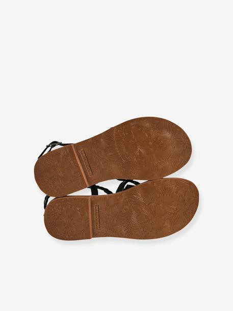 Kinder Sandalen mit überkreuzten Riemchen set schwarz 