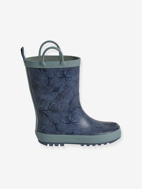 Bottes de pluie caoutchouc enfant collection maternelle bleu imprimé 