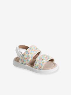 Schuhe-Mädchenschuhe 23-38-Baby Klett-Sandalen mit nachtleuchtenden Flechtriemen