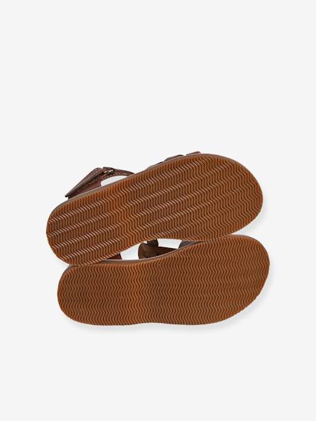 Sandales scratchées cuir enfant collection maternelle marron 