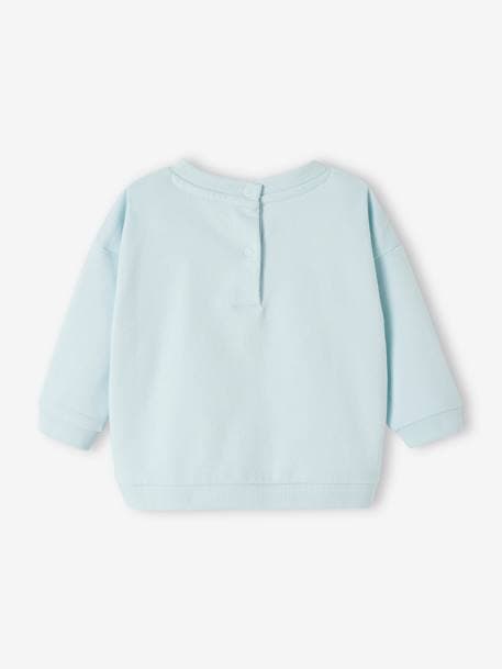 Baby Sweatshirt, personalisierbar Oeko-Tex himmelblau+pekannussfarben 