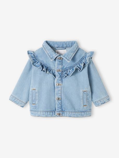 Veste volantée en denim bébé denim bleached 