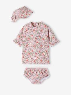 Mädchen Baby-Set mit UV-Schutz: Shirt, Badehose & Sonnenhut Oeko-Tex
