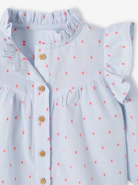 Blouse à volants bébé bleu ciel 