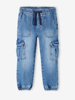 Junge-Hose-Jungen Cargo-Jeans mit Dehnbund