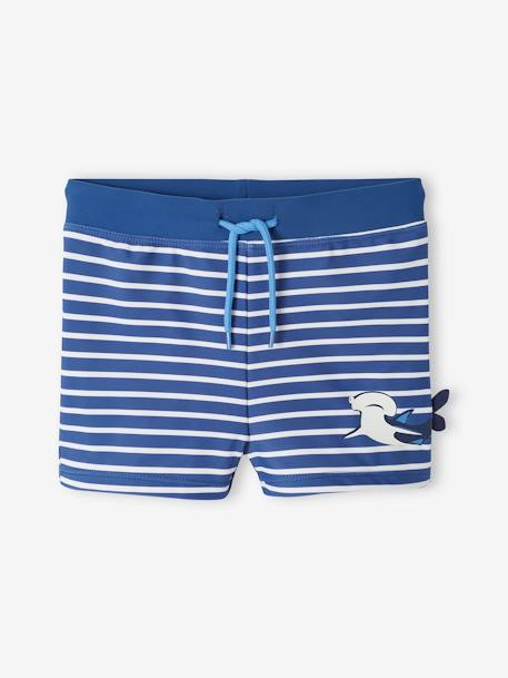 Shorty de bain requin garçon rayé bleu 