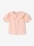 Kurzärmelige Mädchen Baby Bluse rosa kariert 