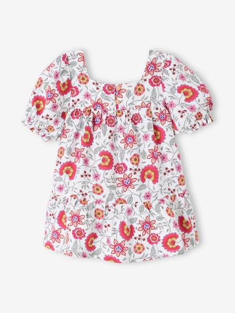 Baby Kleid mit Blumen wollweiß 