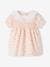 Gesmoktes Baby Kleid mit besticktem Kragen hellrosa 