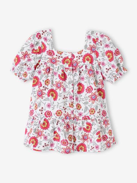 Baby Kleid mit Blumen wollweiß 