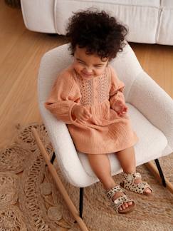 Besticktes Baby Kleid aus Musselin