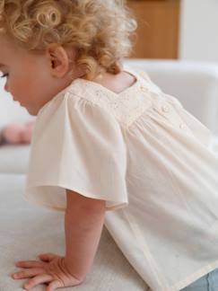 Bébé-Chemise, blouse-Blouse encolure carrée en broderie anglaise bébé