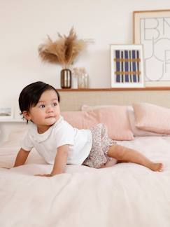 Baby-Baby-Set: T-Shirt mit Kragen & geblümte Shorts