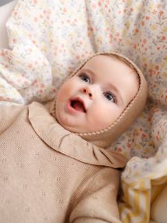 Bébé-Barboteuse en tricot bébé manches longues et son béguin