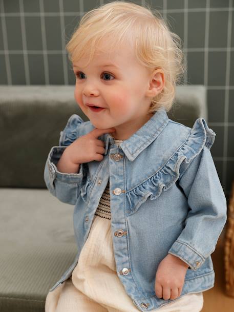 Veste volantée en denim bébé denim bleached 