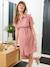 Kurzes Blusenkleid aus Musselin für Schwangerschaft & Stillzeit altrosa 