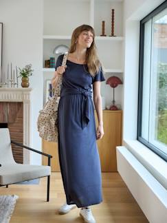 Umstandsmode-Kleid-Langes Jerseykleid für die Schwangerschaft