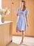 Kurzes Kleid für Schwangerschaft & Stillzeit, Struktureffekt blau 