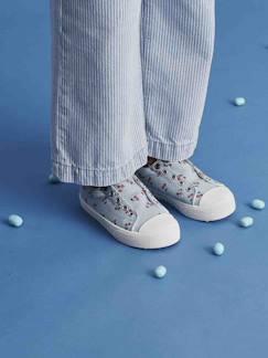 Sommerstoffe-Schuhe-Mädchen Stoff-Sneakers mit Gummizug