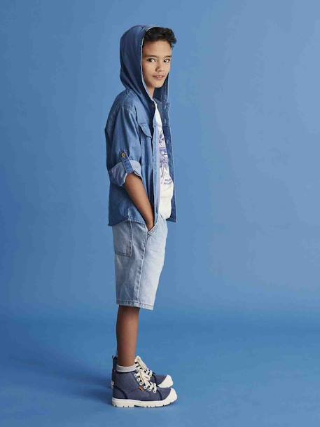 Chemise à capuche en denim léger garçon double stone 