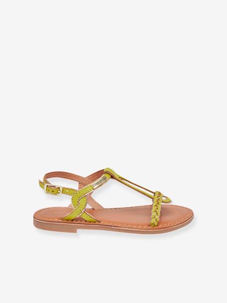 Sandales cuir enfant Bappy LES TROPEZIENNES® PAR M. BELARBI beige+corail+jaune+turquoise 