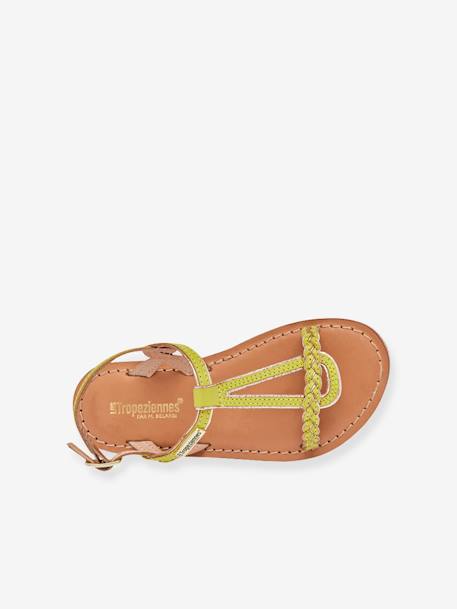 Sandales cuir enfant Bappy LES TROPEZIENNES® PAR M. BELARBI beige+corail+jaune+turquoise 