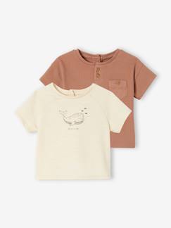 Bébé-T-shirt, sous-pull-T-shirt-Lot de 2 T-shirts naissance en coton biologique