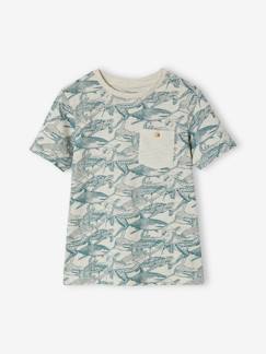 Junge-Jungen T-Shirt, Print und Brusttasche