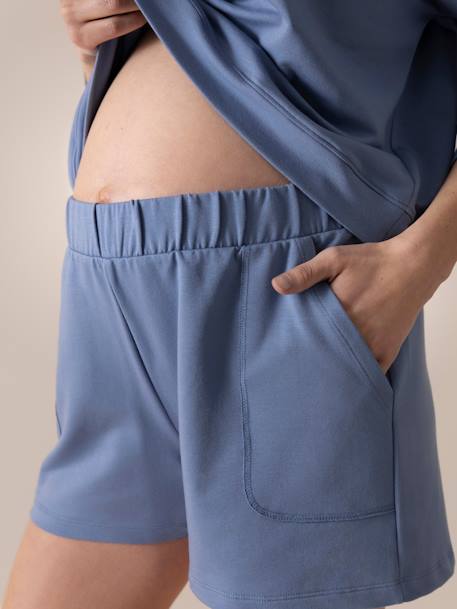 Pyjama court de grosesse oversize ENVIE DE FRAISE bleu grisé 