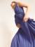 Robe longue grossesse style romaine bleu roi 