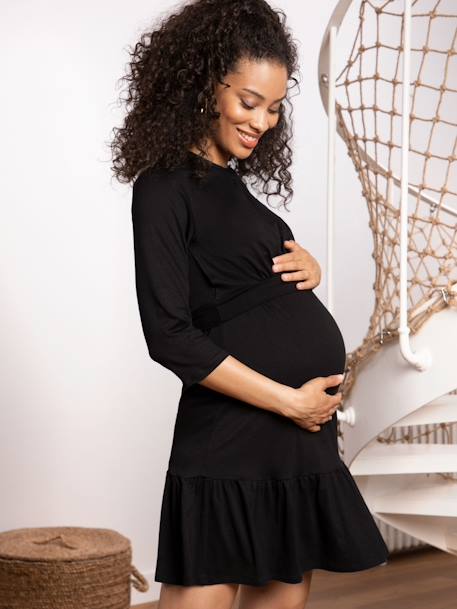 Minikleid für Schwangerschaft & Stillzeit JENNA ENVIE DE FRAISE schwarz 